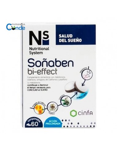 NS SOÑABEN BI-EFFECT 1,85 MG MELATONINA 60 COMPR